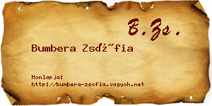 Bumbera Zsófia névjegykártya